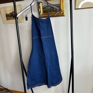 Aqua Blues Medium Blue Denim Halter Dress 🦄
